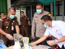 Kejari Tuba Musnahkan barang Bukti Narkoba dan senjata