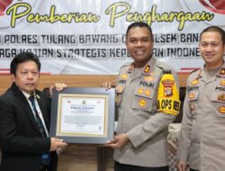 Polres Tulang Bawang dan Polsek Banjar Agung Terima Penghargaan Dari Lemkapi