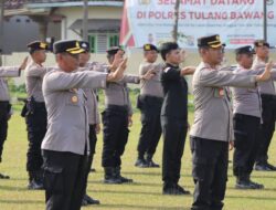 Penting dan Harus Dikuasai, Polres Tulang Bawang Gelar Latkatpuan 12 Gerakan Pengaturan Lalu Lintas