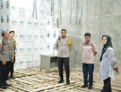 Kapolres Tulang Bawang Monitoring Kedatangan Surat Suara Dari PPK Ke KPU, Ini Tujuannya