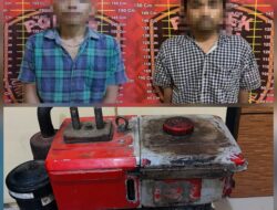 Polisi Tangkap Dua Pelaku Curat Mesin Sedot Air di Areal Perkebunan Kampung Bujung Tenuk
