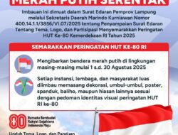 Pemprov Lampung Keluarkan SE Dalam Rangka HUT RI Ke 80 Kemerdekaan